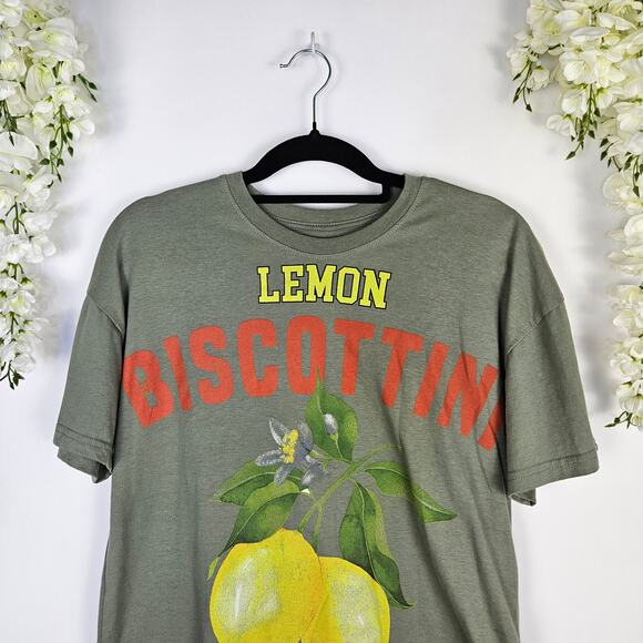 Threads of Luxx Lemon Biscottini Oversized Graphic T-Shirt Green Citrus Medium - Picture 4 of 7